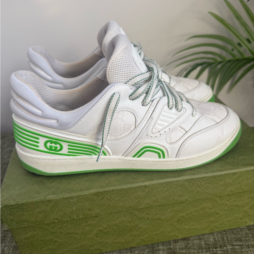 White and Green GUCCI Sneakers - Picture 3 of 10